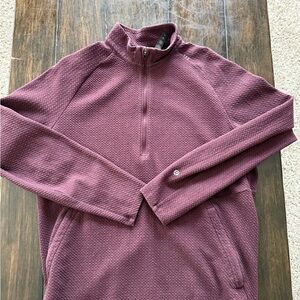 Lululemon Men's Maroon Quarter-Zip Sweater